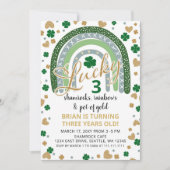 Lucky Shamrock Rainbow St Patrick Boy Birthday Kaart (Voorkant)