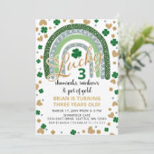 Lucky Shamrock Rainbow St Patrick Boy Birthday Kaart (Staand voorkant)