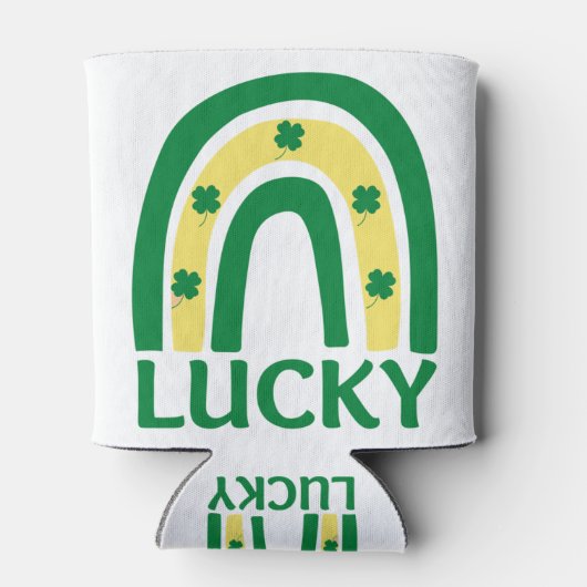 Lucky Shamrock Rainbow St Patricks Blikjeskoeler (Achterkant)