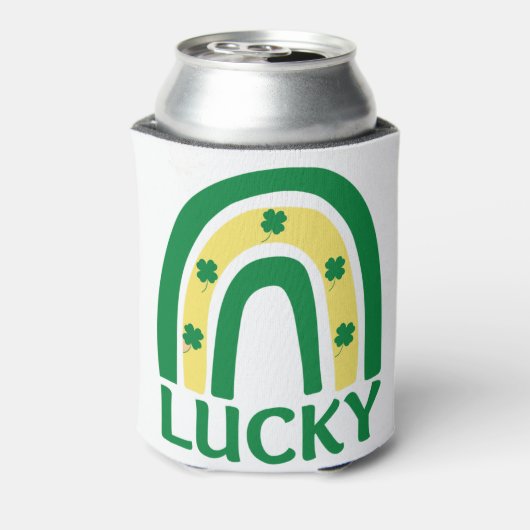 Lucky Shamrock Rainbow St Patricks Blikjeskoeler (Blikje Achterkant)