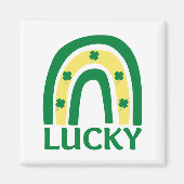 Lucky Shamrock Rainbow St Patricks Magneet (Voorkant)