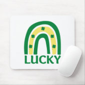 Lucky Shamrock Rainbow St Patricks Muismat (Met muis)