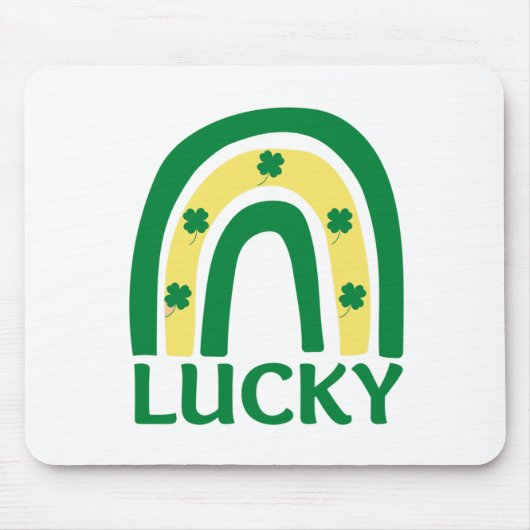 Lucky Shamrock Rainbow St Patricks Muismat (Voorkant)