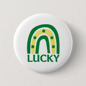 Lucky Shamrock Rainbow St Patricks Ronde Button 5,7 Cm (Voorkant)