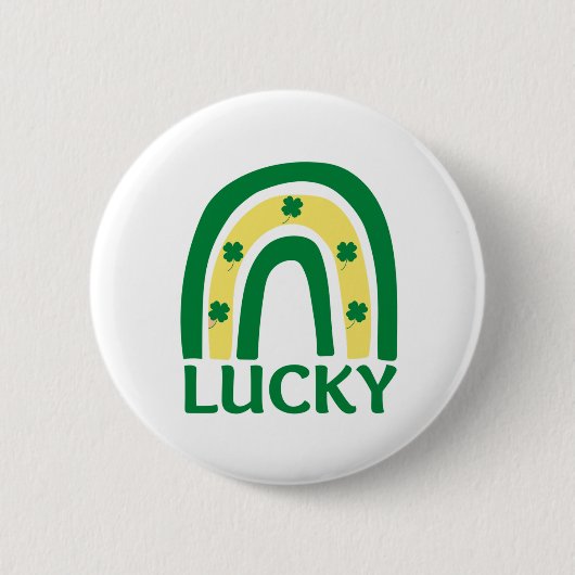 Lucky Shamrock Rainbow St Patricks Ronde Button 5,7 Cm (Voorkant)