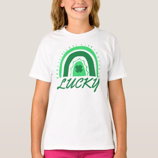 Lucky Shamrock Rainbow St Patrick's T-shirt (Voorkant)