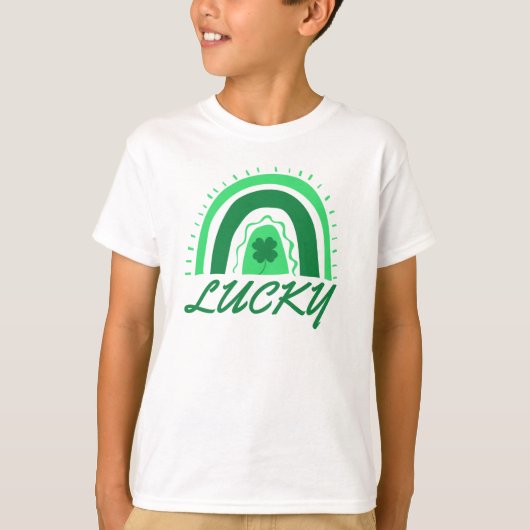 Lucky Shamrock Rainbow St. Patrick's T-Shirt (Voorkant)