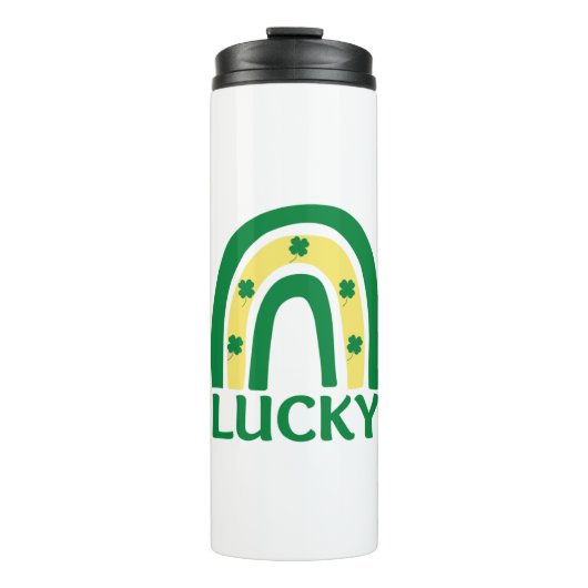 Lucky Shamrock Rainbow St Patricks Thermosbeker (Voorkant)