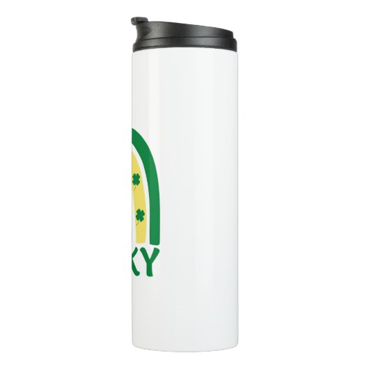 Lucky Shamrock Rainbow St Patricks Thermosbeker (Geroteerd rechts)