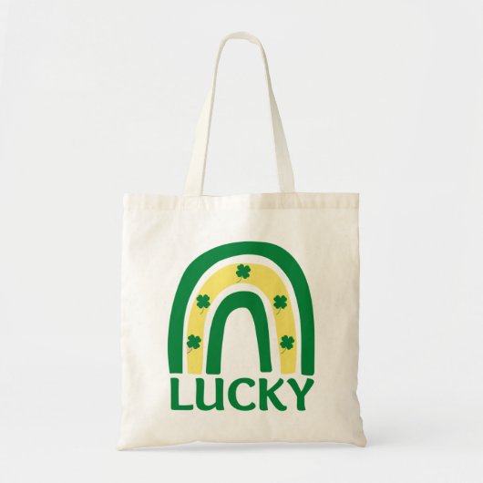 Lucky Shamrock Rainbow St Patricks Tote Bag (Voorkant)