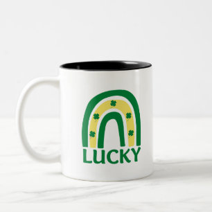 Lucky Shamrock Rainbow St Patricks Tweekleurige Koffiemok