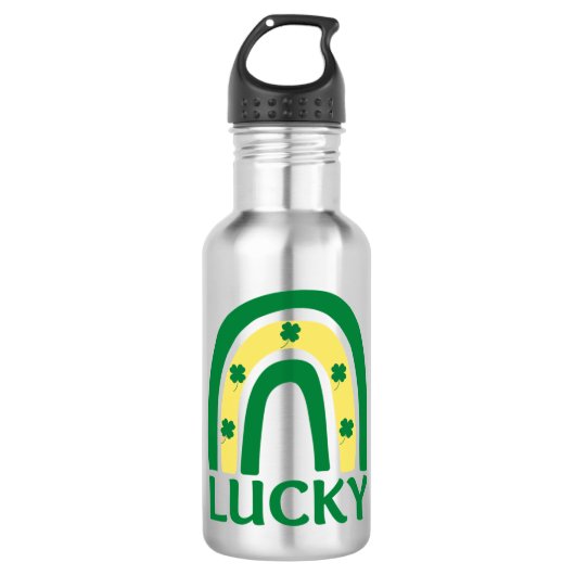 Lucky Shamrock Rainbow St Patricks Waterfles (Voorkant)