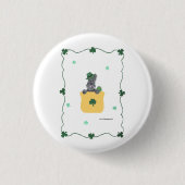 Lucky Shamrock Scottie Ronde Button 3,2 Cm (Voorkant)