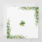 Lucky Shamrock Spring 4 Leaf Clover Baby shower Kaart (Achterkant)