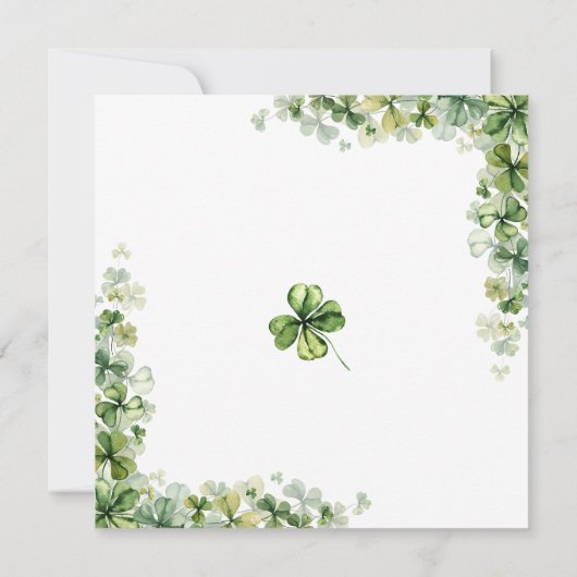 Lucky Shamrock Spring 4 Leaf Clover Baby shower Kaart (Achterkant)