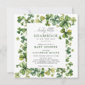 Lucky Shamrock Spring 4 Leaf Clover Baby shower Kaart (Voorkant)