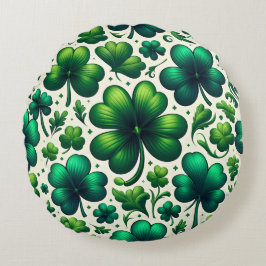 Lucky Shamrock St. Patrick’s Day Round Pillow Rond Kussen