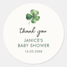 Lucky Shamrock St. Patrick's Day Baby shower Ronde Sticker