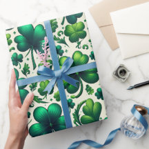 Lucky Shamrock St. Patrick's Day Cadeaupapier