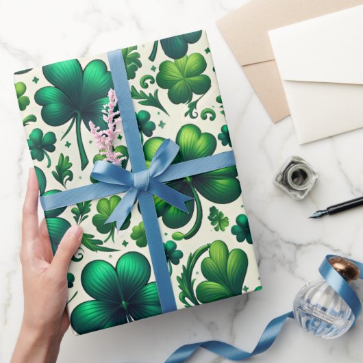 Lucky Shamrock St. Patrick's Day Cadeaupapier (Geschenken)