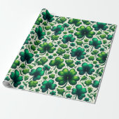 Lucky Shamrock St. Patrick's Day Cadeaupapier (Uitgerold)