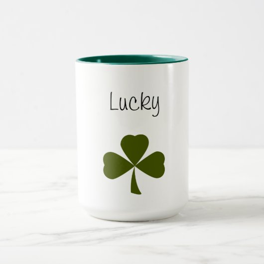 Lucky Shamrock St. Patrick's Day Clover Mok (Midden)