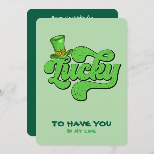 Lucky Shamrock St. Patrick's Day Feest Uitnodiging (Voorkant / Achterkant)