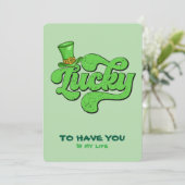 Lucky Shamrock St. Patrick's Day Feest Uitnodiging (Staand voorkant)