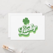 Lucky Shamrock St Patrick's Day Iers Kaart (Voorkant / Achterkant in situ)