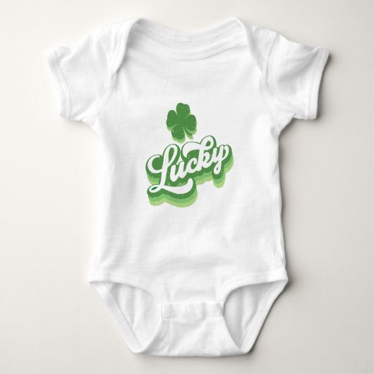 Lucky Shamrock St Patrick's Day Iers Romper (Voorkant)