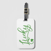 Lucky Shamrock St Patricks Day Irish Bagagelabel (Voorkant (verticaal))
