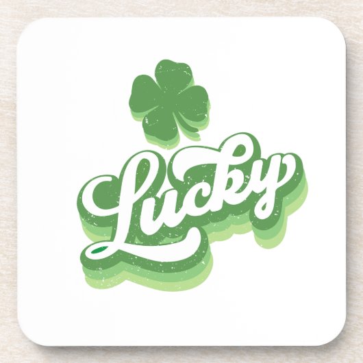 Lucky Shamrock St Patrick's Day Irish Bier Onderzetter (Voorkant)