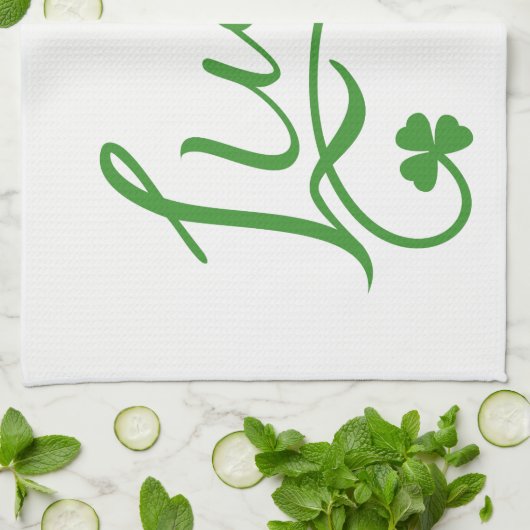 Lucky Shamrock St Patricks Day Irish Theedoek (Gevouwen)