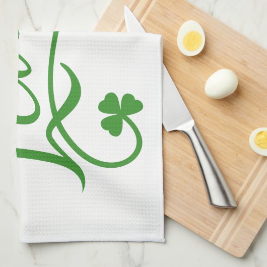 Lucky Shamrock St Patricks Day Irish Theedoek (Quarter Fold)