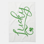 Lucky Shamrock St Patricks Day Irish Theedoek (Verticaal)