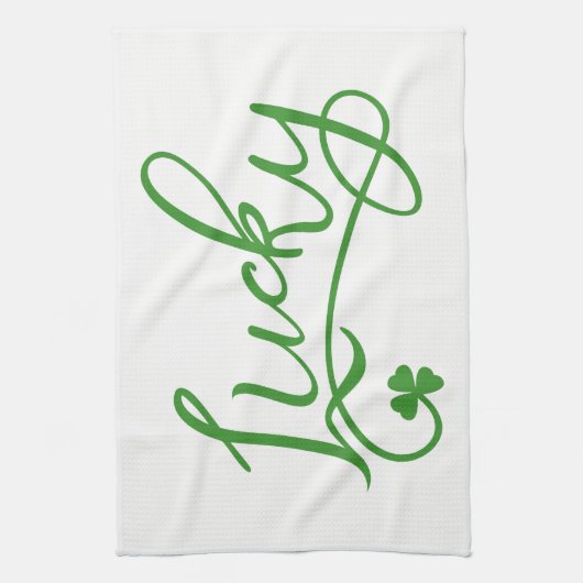 Lucky Shamrock St Patricks Day Irish Theedoek (Verticaal)