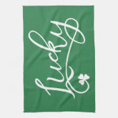 Lucky Shamrock St Patricks Day Irish Theedoek (Verticaal)