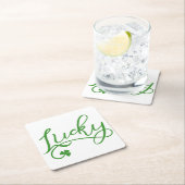 Lucky Shamrock St Patricks Day Kartonnen Onderzetters (Insitu)
