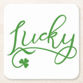 Lucky Shamrock St Patricks Day Kartonnen Onderzetters (Voorkant)