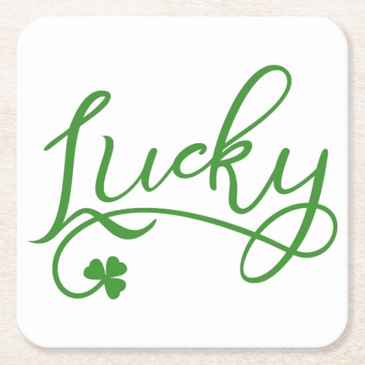 Lucky Shamrock St Patricks Day Kartonnen Onderzetters (Voorkant)