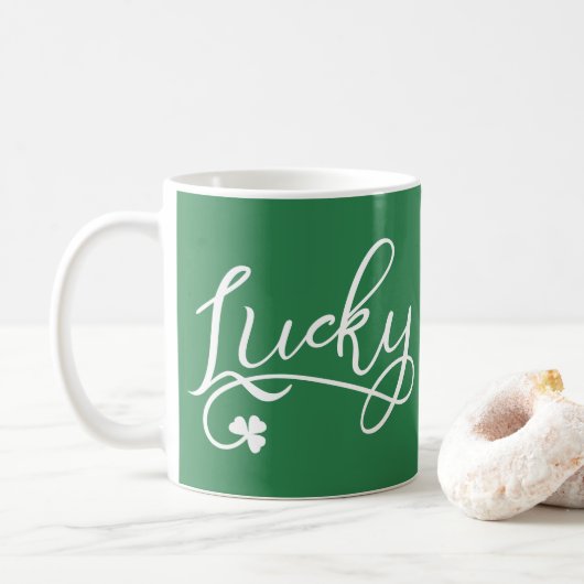 Lucky Shamrock St Patricks Day Koffiemok (Met donut)