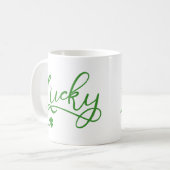 Lucky Shamrock St Patricks Day Koffiemok (Voorkant links)