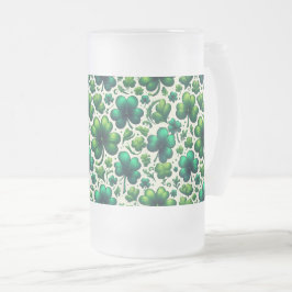 Lucky Shamrock St. Patrick's Day-koffiemok Matglas Bierpul