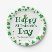 Lucky Shamrock St. Patrick's Day Papieren Borden Papieren Bordje (Voorkant)