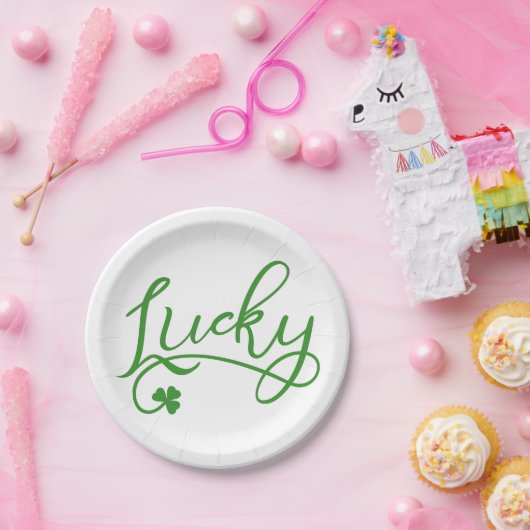 Lucky Shamrock St Patricks Day Papieren Bordje (Feest)