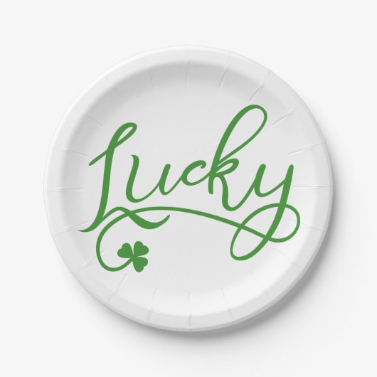 Lucky Shamrock St Patricks Day Papieren Bordje (Voorkant)
