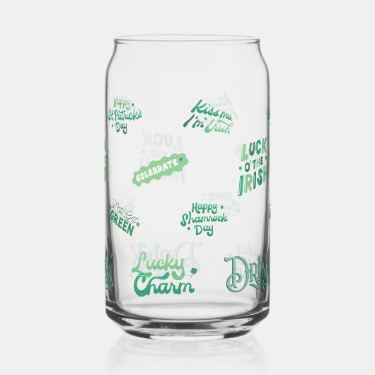 Lucky Shamrock St. Patrick's Day Patroon Blikvorm Glas (Voorkant)
