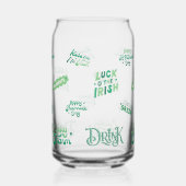 Lucky Shamrock St. Patrick's Day Patroon Blikvorm Glas (Achterkant)