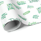 Lucky Shamrock St. Patrick's Day Patroon Cadeaupapier (Rol Hoek)