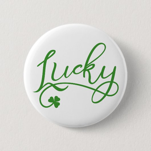Lucky Shamrock St Patricks Day Ronde Button 5,7 Cm (Voorkant)